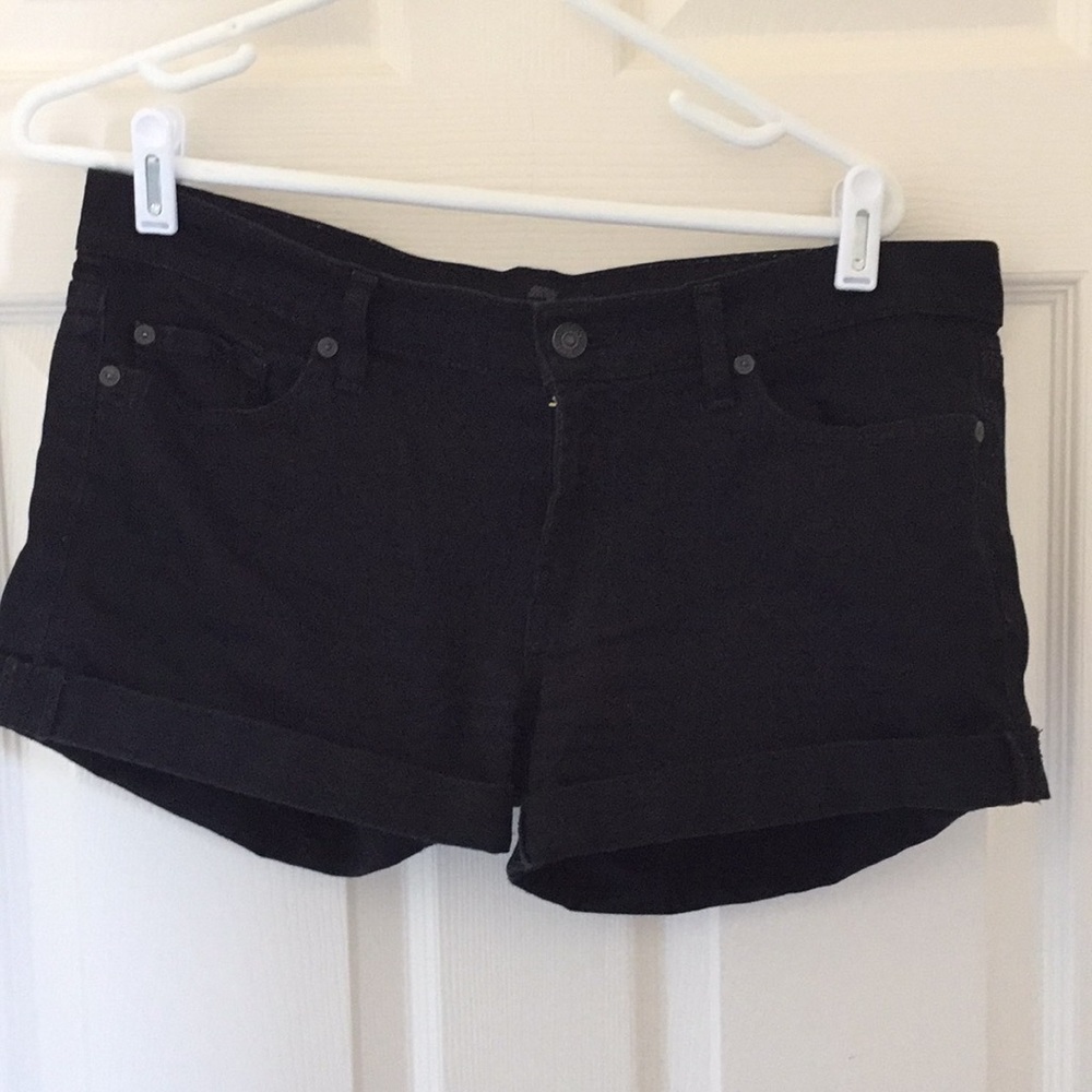 7 For All Mankind Black Jean Short-shorts (Sz 31)